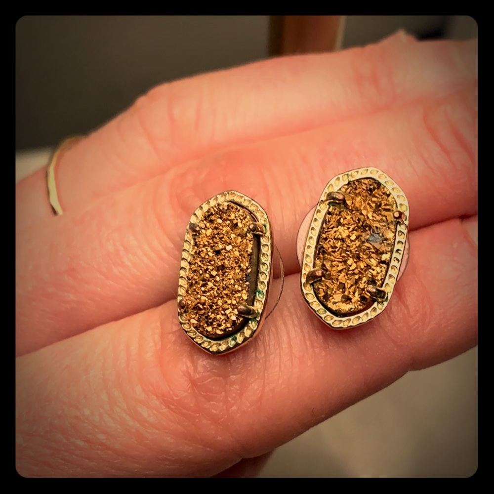 Kendra Scott Ellie Gold with Gold Druzy Studs